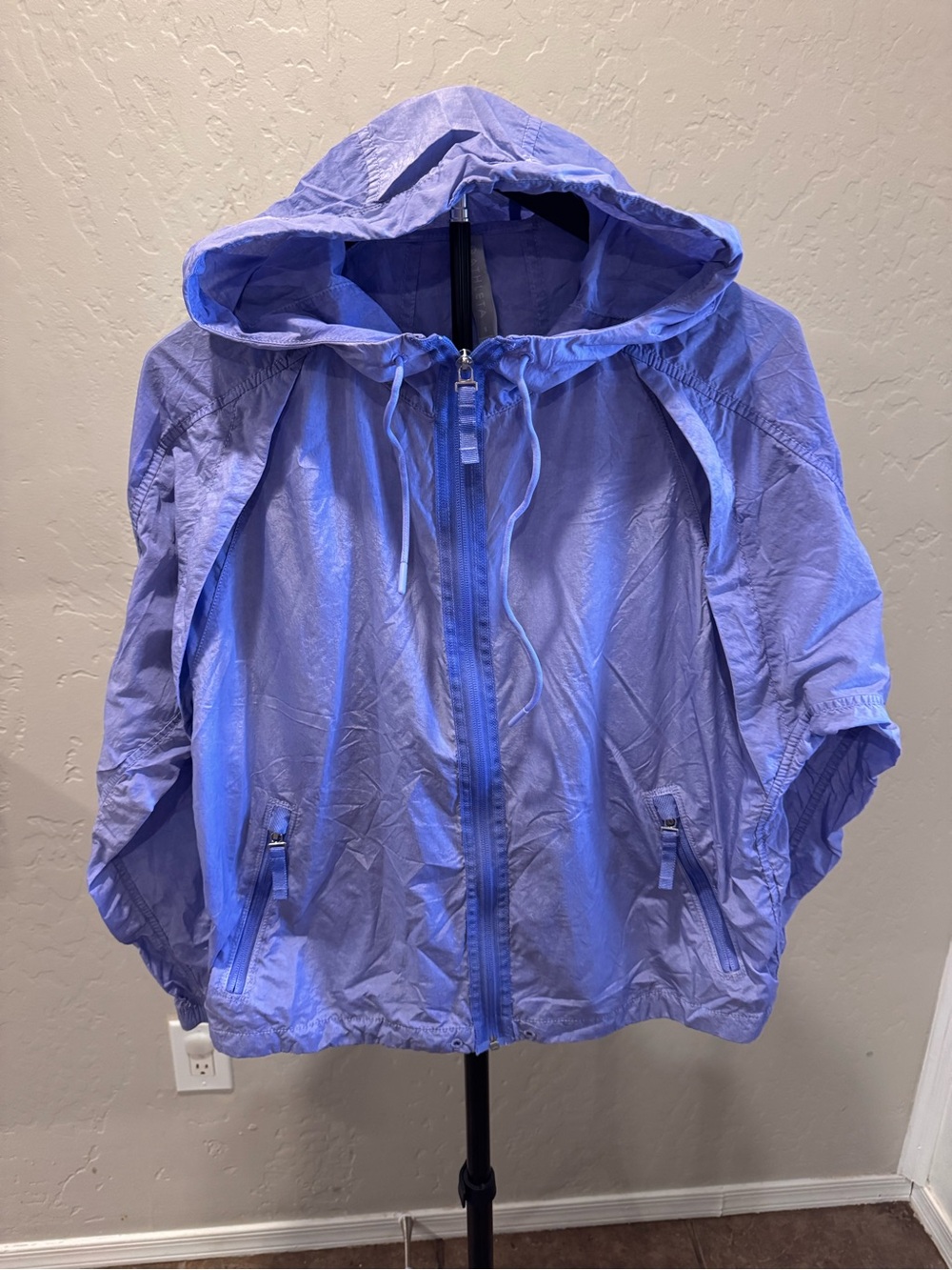 Athleta Lavender Blue Hooded Rain Jacket